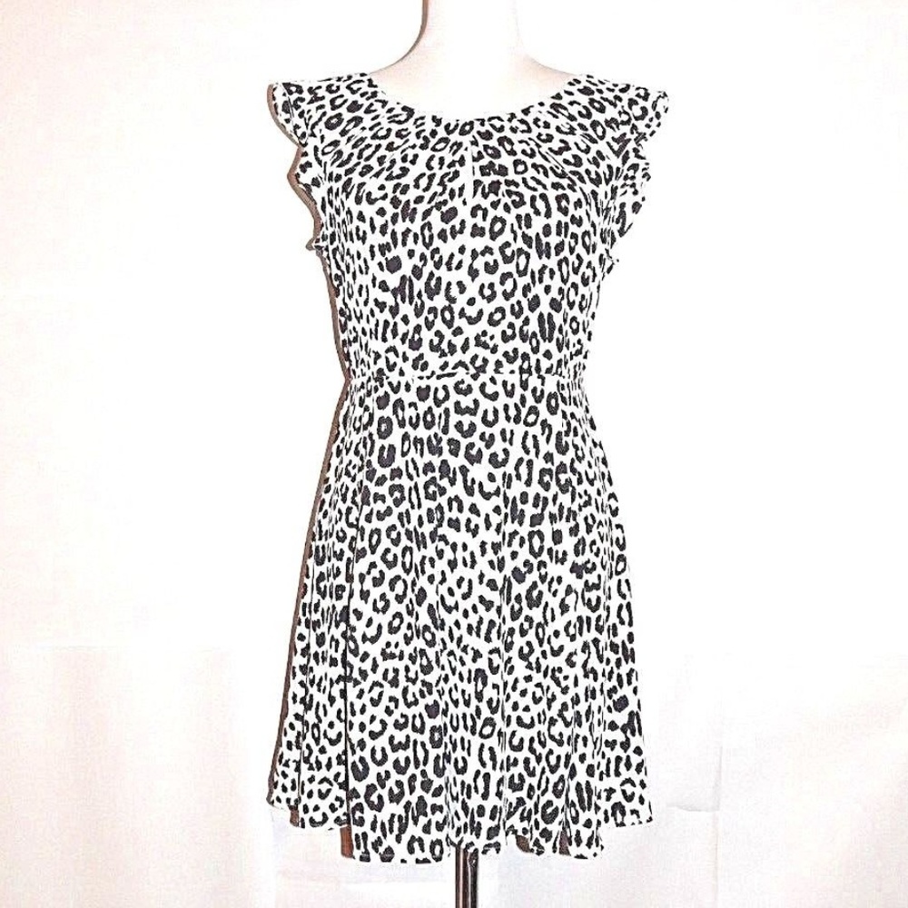 Express  Black White Leopard Dress
